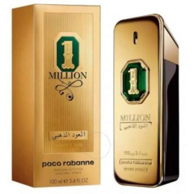 Rabanne Paco  Men's 1 Million Golden Oud Edp Spray 3.4 oz Fragrances 3349668622009 In Black / Gold