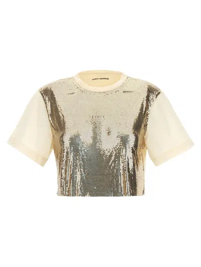 Rabanne Metal Sequin Top In Gold