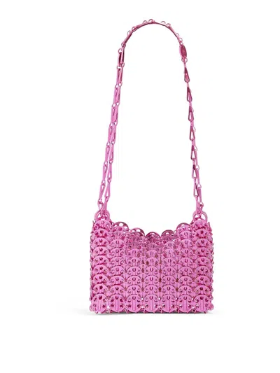 Rabanne Nano 1969 Steel-discs Mini Bag In Fuchsia