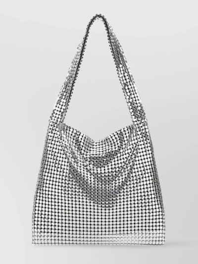 Paco Rabanne Pixel Chainmail Shoulder Bag In White