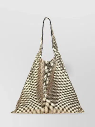 Rabanne Pixel Chainmail Tote Shoulder Straps In Gold