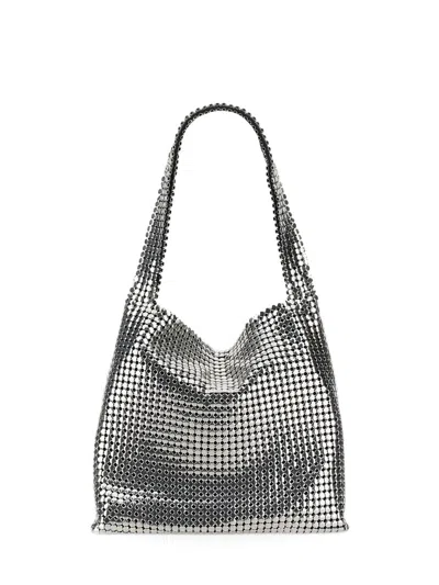 Rabanne Pixel Hobo Shoulder Bag In Silver