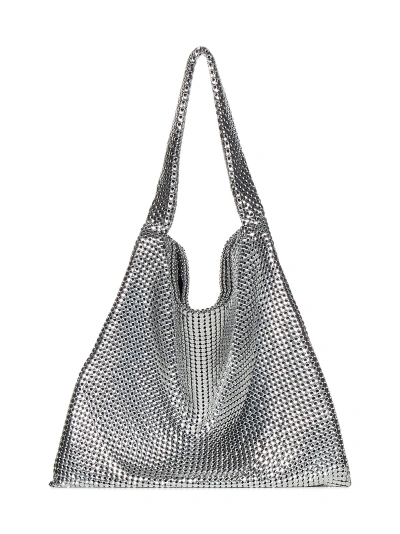 Paco Rabanne Pixel Shoulder Bag In Silver