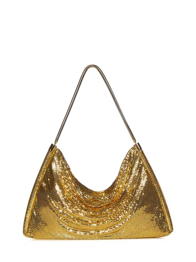 Rabanne Pixel Tube Metallic Shoulder Bag In Gold