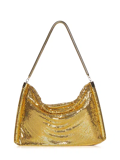 Paco Rabanne Pixel Tube Shoulder Bag In Golden