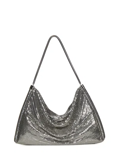 Paco Rabanne Pixel Tube Shoulder Bag In Silver