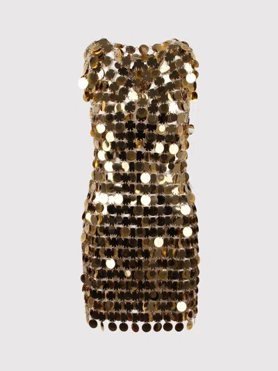 Paco Rabanne Rabanne Chainmail Mini Dress In Golden