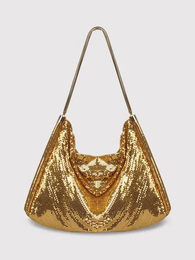 Paco Rabanne Pixel Tube Shoulder Bag In Gold