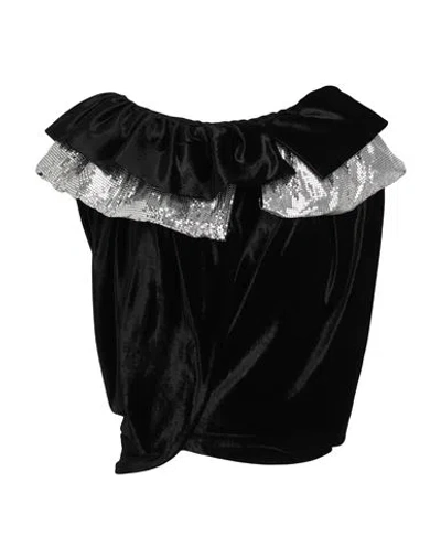 Paco Rabanne Rabanne Woman Mini Skirt Black Size 8 Aluminum, Viscose, Polyamide, Elastane