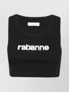 RABANNE RIBBED SLEEVELESS STRETCH CROPPED TOP