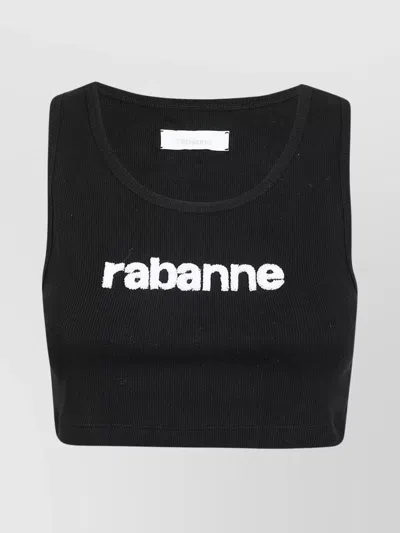 RABANNE RIBBED SLEEVELESS STRETCH CROPPED TOP