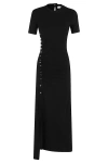Rabanne Embellished Asymmetric Draped Midi Dress In Black