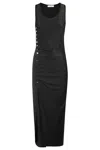 Rabanne Stud-detailed Sleeveless Midi Dress In Black