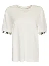 Rabanne Disc Trim Crewneck T-shirt In White