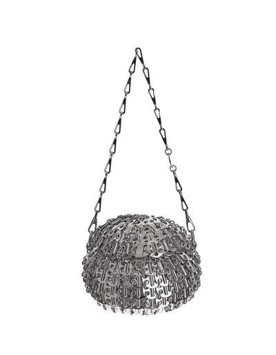 Rabanne 1969 Ball Metal Shoulder Bag In Silver