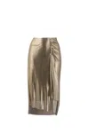Rabanne Metallic Ruched Skirt In Golden