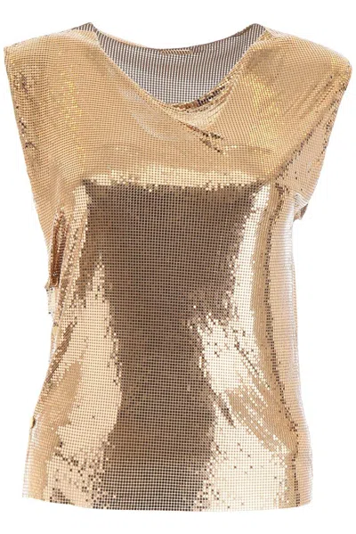 Paco Rabanne Sleeveless Chainmail Top In Golden