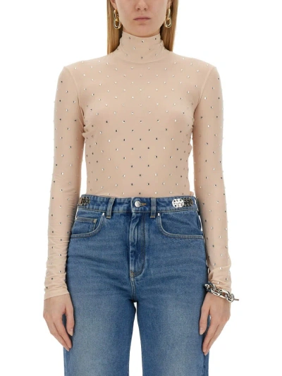 Rabanne Paco  Embellished Sim Fit Top In Pink