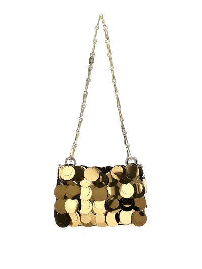 Paco Rabanne Sparkle Nano Handbag In Gold