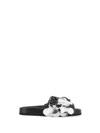 Rabanne Sequin Embellished Slip-on Sandals In Silver