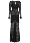 RABANNE RABANNE STRETCH-JERSEY AND LACE MAXI DRESS