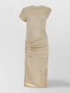 RABANNE STRETCH VISCOSE BLEND DRESS WITH METALLIC FINISH