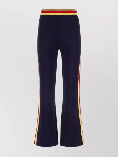 Rabanne Stretch Viscose Blend Joggers With Side Stripes In Navygold