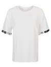 Rabanne Disc Trim Crewneck T-shirt In White