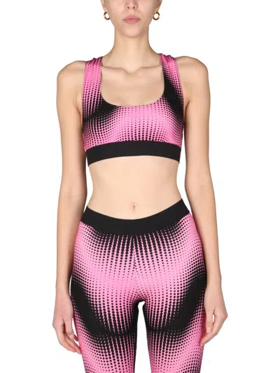 Paco Rabanne Top With Logo Band In Pink