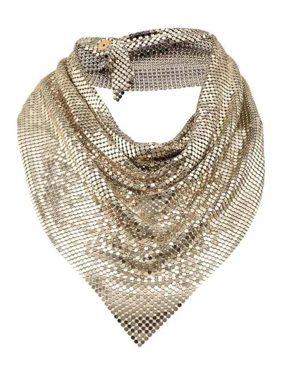 Paco Rabanne Pixel Chainmail Scarf In Gold