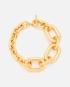 Rabanne Interlocking Link Bracelet With Polished Gold Finish In Golden