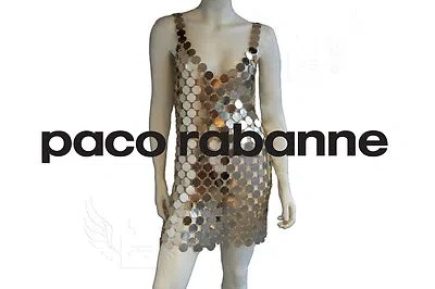 Pre-owned Paco Rabbane Paco Rabanne Do It Yourself Disc Dress Kit Vintage For Women In Silver