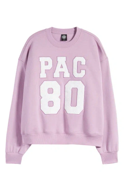 Pacsun 1890 Eyelet Crewneck Sweatshirt In Lavender Mist