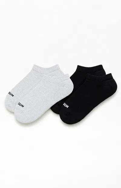 Pacsun 2 Pack Ankle Socks In Black/gray