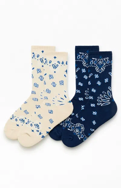 Pacsun 2 Pack Bandana Print Crew Socks In Multi