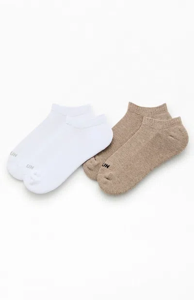 Pacsun 2-pack Ankle Socks In White/tan