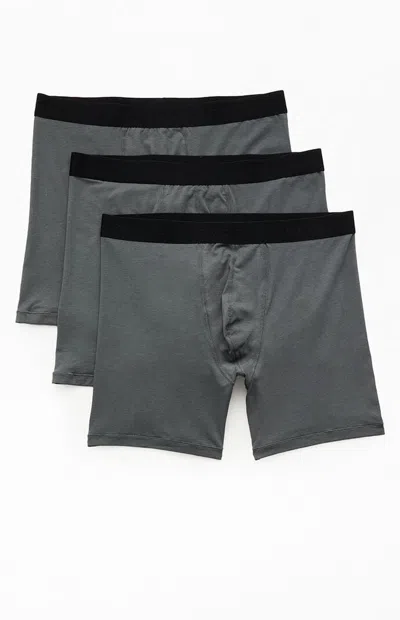 Pacsun 3 Pack Charcoal Boxer Briefs In Gray