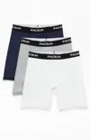 Pacsun 3 Pack Neutral Blue Boxer Briefs In Multi