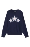 Pacsun 3 Stars Cotton Blend Sweatshirt In Blue