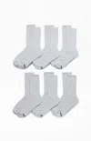 Pacsun 6 Pack Basic Crew Socks In White In Gray