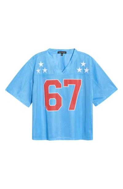 Pacsun 67 Star Graphic Mesh Jersey In Blue
