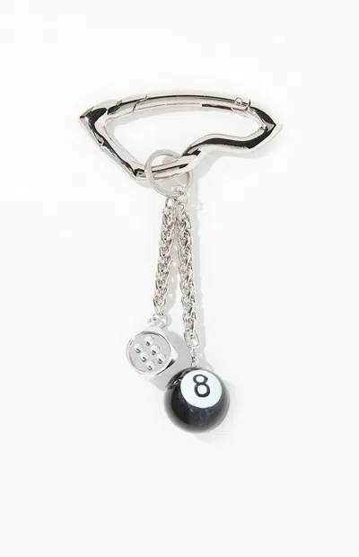 Pacsun 8 Ball Keychain In Silver