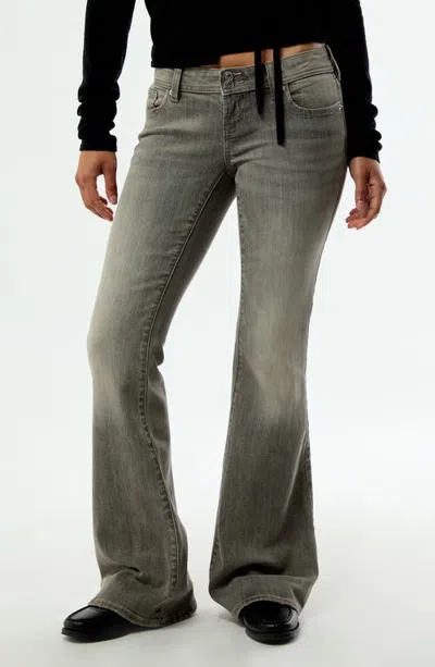 Pacsun Alana Ultimate Low Rise Flare Jeans In Gray