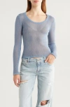 Pacsun Alexandria Long Sleeve Cotton Sweater In Blue