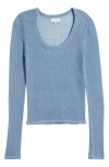 Pacsun Alexandria Long Sleeve Cotton Sweater In Faded Denim
