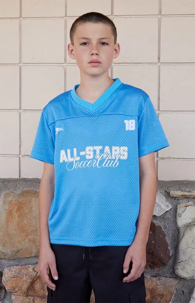 Pacsun All Stars Light Blue Mesh Soccer Jersey