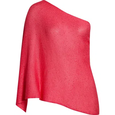 Pacsun Amaris Sequin One Shoulder Poncho In Pink