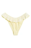 Pacsun Annalise Lace Ruffle High Leg Bikini Bottoms In French Vanilla W/lace