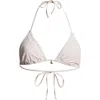 Pacsun Annalise Lace Trim Triangle Bikini Top In Pink Dogwood/pink/lace