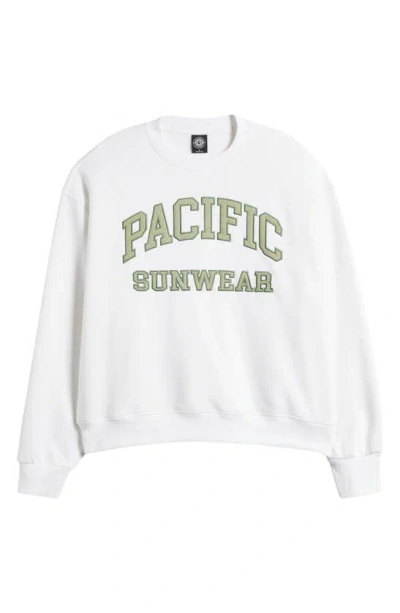 Pacsun Arch Logo Graphic Sweatshirt In Bright White